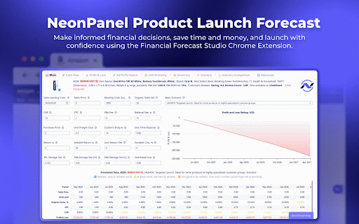 Financial Forecast Studio for Amazon Sellers :: Supercharge your Amazon product research with real-time financial insights.