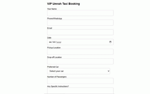 VIP Umrah Taxi Booking :: Book your VIP Umrah taxi with ease!