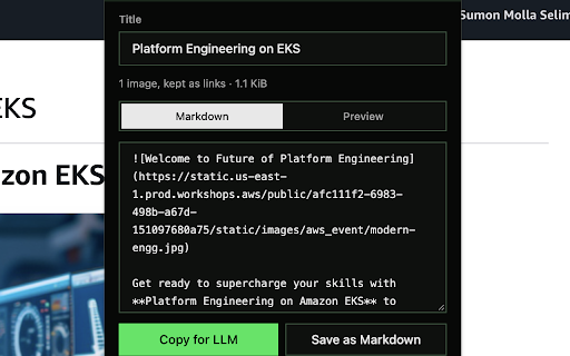Pounce :: Clip the current page as markdown for LLMs. Optionally send to Timothy.