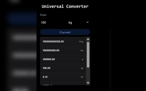 Universal Converter :: Convert weight, length, time and more by selection or typing