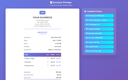 Print Extension :: Extension to print HTML data from a web app Directly