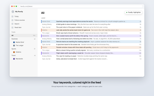 Feedly Article Highlighter :: Highlight and hide articles in Feedly based on keywords.