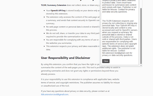 TLDR Summarizer :: Generate a TLDR summary using ChatGPT API.