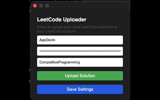 LeetCode Uploader :: A Chrome extension to upload LeetCode solutions to GitHub