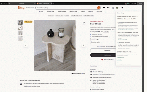 Listing Clarity :: Honest, on-page listing analysis for Etsy sellers. Every number tells you where it comes from.