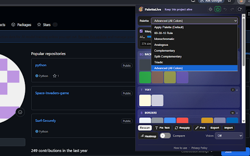 PaletteLive :: Extract, edit, and export color palettes from any website live.