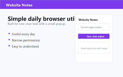 Quick Notes Per Website :: Save quick notes for each website domain.