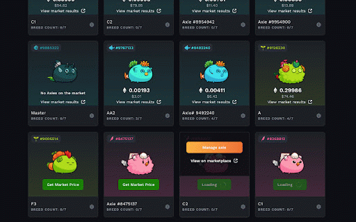 Axie Price Extension :: Fetch market price for Axies