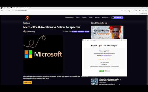 Frozen Light :: Checks AI tools on visited websites.
