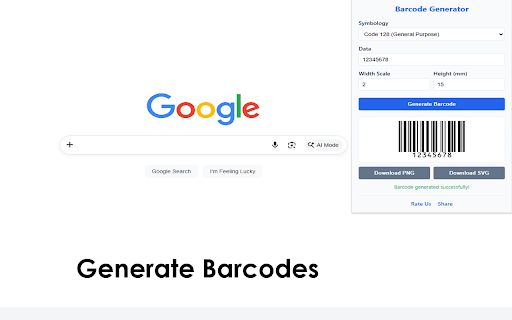 Barcode Generator :: Generate various barcode symbologies including Data Matrix.
