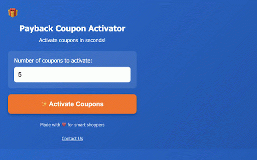 Payback Coupon Activator :: Activate your Payback coupons instantly with one click. Save time and never miss a deal again. Fast, free, and super easy! ✨