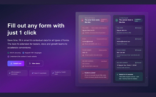 AI Fake Filler :: Smart AI AutoFill for every form - Free with your own API key