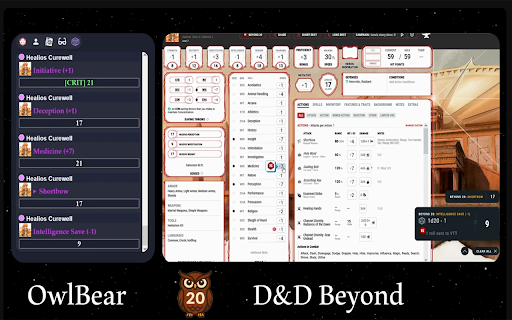Owl20 - Beyond20 to Owlbear Bridge :: Bridges Beyond20 dice roll data to Owlbear Rodeo Extension iframes