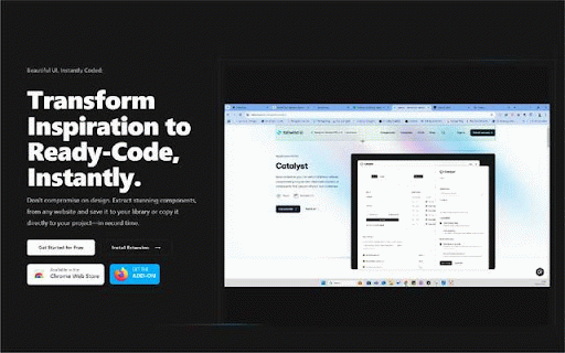 ScrapeStudio :: Turn Inspiration into Production-Ready Code in Seconds!, Extract HTML/CSS, build a personal component library. Try it now!