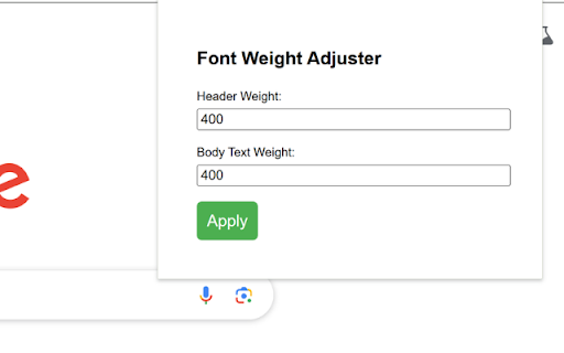 Font Weight Adjuster :: Allows users to adjust font weights for headers and body text on the current webpage.