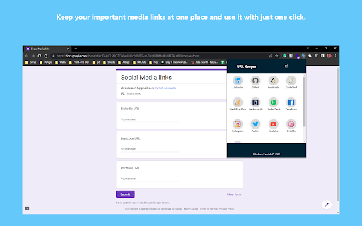 URL Keeper :: Keep track of all the neccessary URL's and make available whenever required