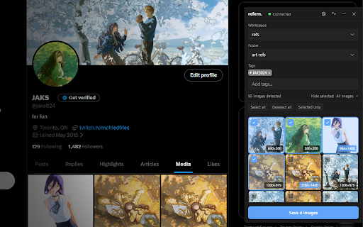 refern clipper :: Save images to your refern workspace with a single click.