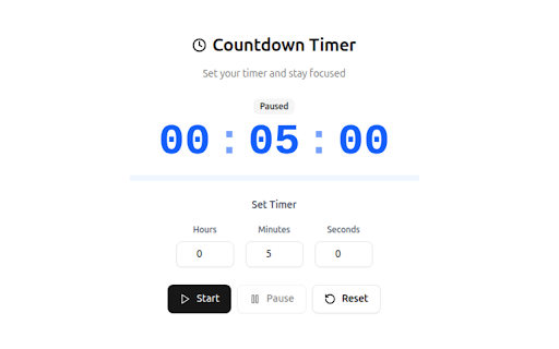 Countdown Timer :: Simple countdown timer with sound notifications