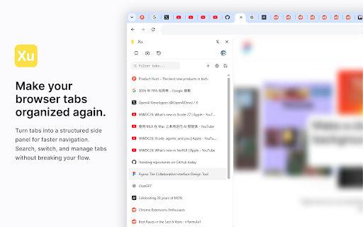 Xu - Tab Manager & Snapshots :: A lightweight side panel tool for managing tabs, sessions, and snapshots.