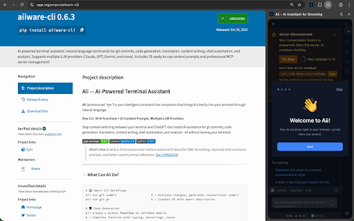 Aii - AI Assistant for Browsing :: AI chat assistant with page context awareness - developed by aiiware.com