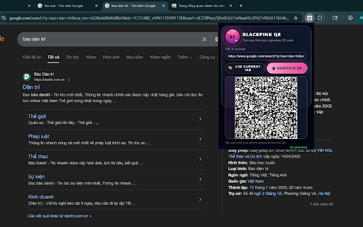 BlackPink QR Maker :: Generate a QR code for any URL in a bold BlackPink-inspired popup.