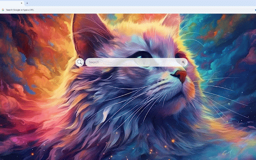 Colorful Cosmic Cat Live Wallpaper :: Majestic cat portrait with flowing rainbow galaxy fur and cosmic nebula swirls in vibrant colors.