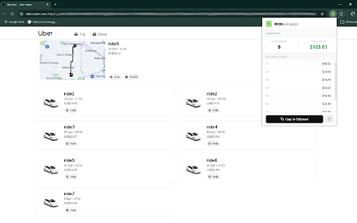 Trip Cost Calculator for Uber :: Extracts all ride prices from your Uber trip history and calculates the cumulative total cost. Works on riders.uber.com.
