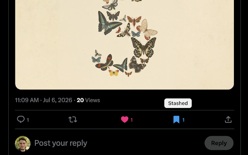 Stashr: AI Bookmark Saver :: Every bookmark you save on X, Reddit, Instagram, and TikTok, captured automatically into one permanent, searchable library.