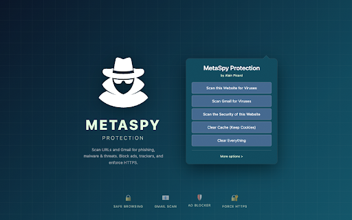 MetaSpy - Protection :: Scans current URL and Gmail for Phishing, Malware, and Threats. Solution by: alainpicard.ca