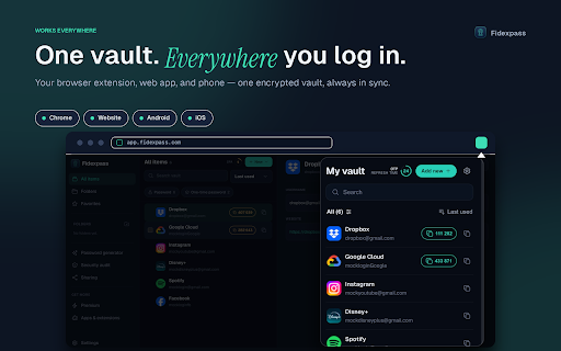 Fidexpass Vault :: Secure, end-to-end encrypted password and secrets manager.