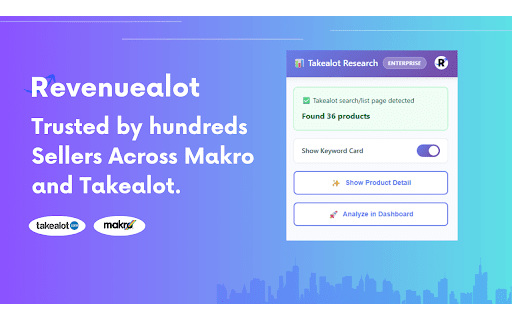Revenuealot - Takealot Research Extension :: Powerful product research and keyword analysis tools for Takealot sellers