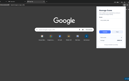 Simple Average Calculator :: Calculate the average of multiple scores in a simple popup.