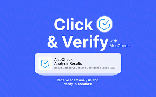 AlsoCheck – Email Scam Detector for Gmail :: Forward suspicious emails to AlsoCheck for instant scam detection, directly from your webmail.