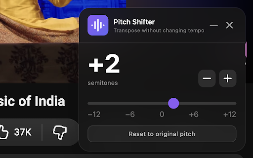 YouTube Pitch Shifter :: Change the pitch of any YouTube video with a sleek slider — without changing playback speed.