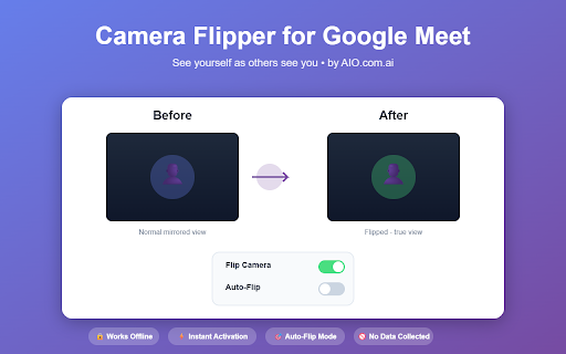 Camera Flipper for Meet :: Flip your Google Meet camera to see yourself as others see you