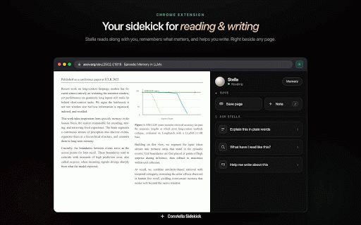 Constella: AI Paper & Research Assistant :: AI sidebar for reading papers, articles & PDFs. Clip highlights, chat with your research, and recall saved notes, all in one place.