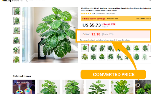 AliExpress Quick Currency & Price Converter :: Live currency converter overlay for AliExpress. Convert prices instantly with your custom exchange rate. Draggable widget.