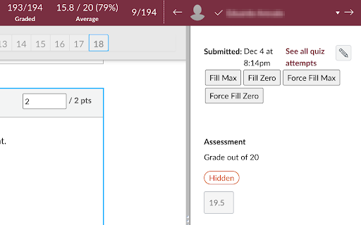 Speedgrader Score Filler :: Adds buttons to SpeedGrader to autofill scores.