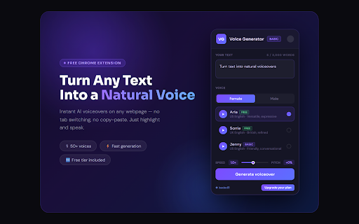 Text to Speech (TTS) | Voice Generator with Realistic Voices by loaded11 :: Turn text into natural voiceovers with 50+ Microsoft neural voices. Auto-downloads as MP3. Free tier included.