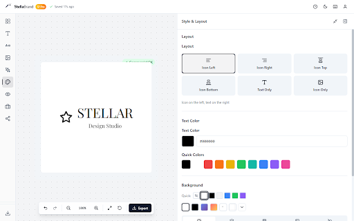 StellaBrand – Logo Maker & Brand Kit :: Create typography logos and brand kits in minutes with Google Fonts, icons, colors & exports. Start designing now!
