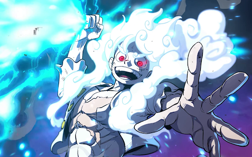 Gear 5 Luffy Live Wallpaper - One Piece New Tab :: This Luffy wallpaper captures his Gear 5 divine form in HD. Animated One Piece wallpaper for anime fans on new tab.