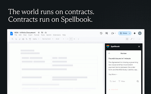 Spellbook :: The AI platform for commercial legal work.