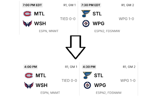 NHL Timezone Changer :: Changes the timezone on NHL.com