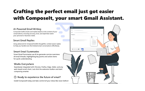 ComposeIt- AI Email Writer(Gmail Assistant) :: Compose, reply, and summarize emails 10x faster with AI in seconds