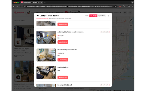 Airbnb Sort by Price by Alertstays :: Sort Airbnb listings by price
