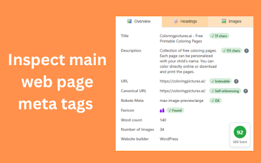 Website SEO Meta Inspector - SEO Health Analyzer :: Instantly analyze any webpage's SEO health. Check meta tags, headings structure, images, and get an overall SEO score with tips.