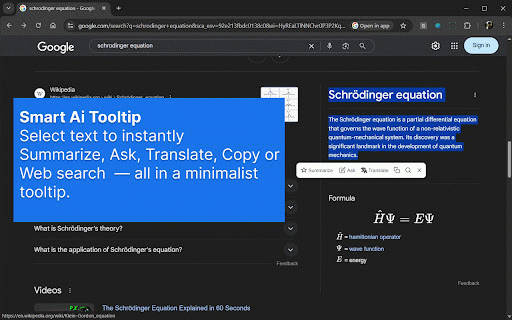 SmartSelect Ai :: AI-powered text selection tooltip for instant explanations, custom prompts, and search capabilities.