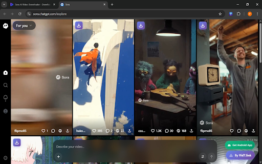 Sora Video Downloader - Vid7 :: Download Sora AI videos without watermark using Vid7.link API