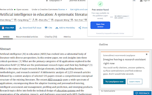 Paywall Finder :: Checks open-access databases (Unpaywall, Semantic Scholar) for a free, legal version of the article you're viewing.