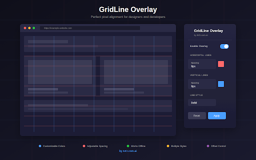 GridLine Overlay :: Add customizable horizontal & vertical grid lines on any website for perfect alignment. By AIO.com.ai